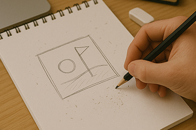 Golf Course Logo Sketch Simple Design