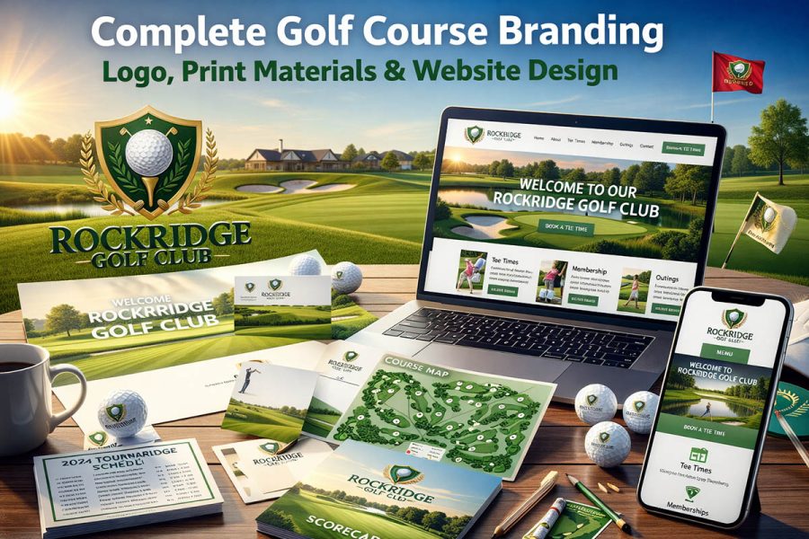 golf course branding, logo, print materials