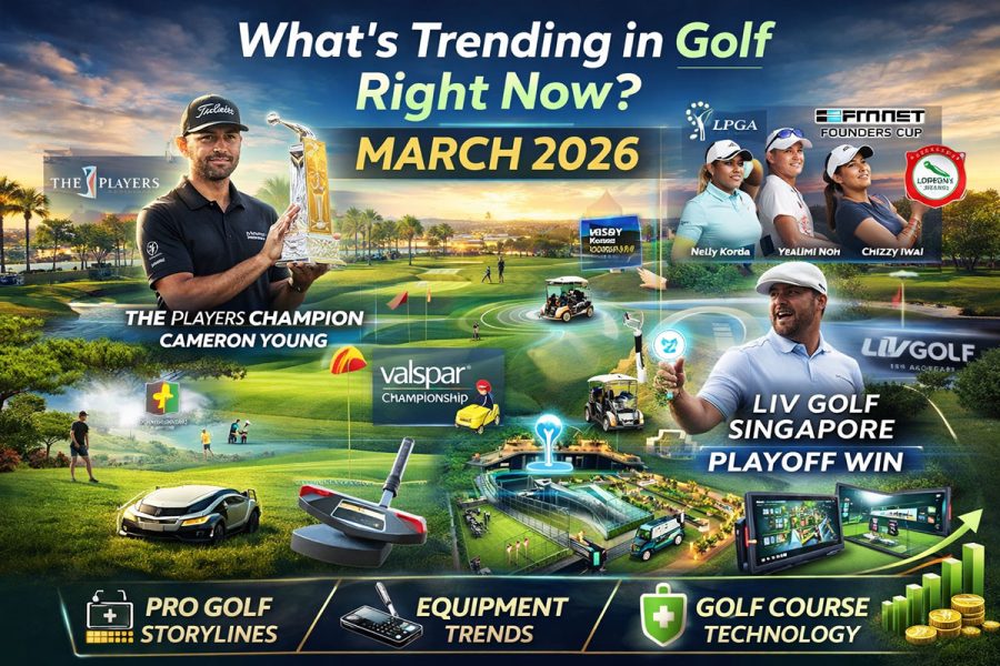 What’s trending in golf in March 2026 featuring pro golf storylines, equipment trends, and golf course technology